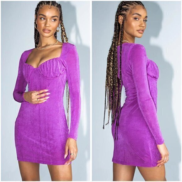 Princess Polly Martha Bustier Mini Dress in Purple Size 4 NWT - Picture 1 of 8
